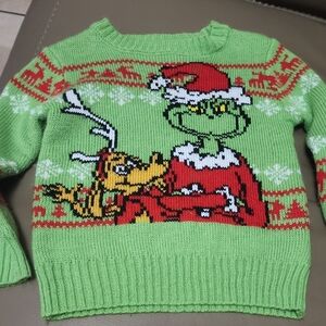 Green Kids Sweater with Holiday Design
